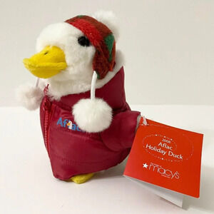 2008 Macys Aflac Plush Duck Talking Collectible Plush Duck Christmas Holiday